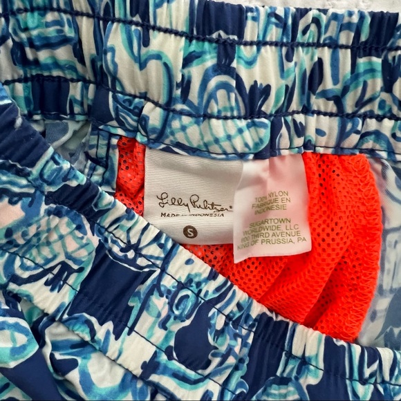 Lilly Pulitzer Run Around Luxletic Short Bomber Blue Get Trunky Elephant Swim S - Picture 4 of 7